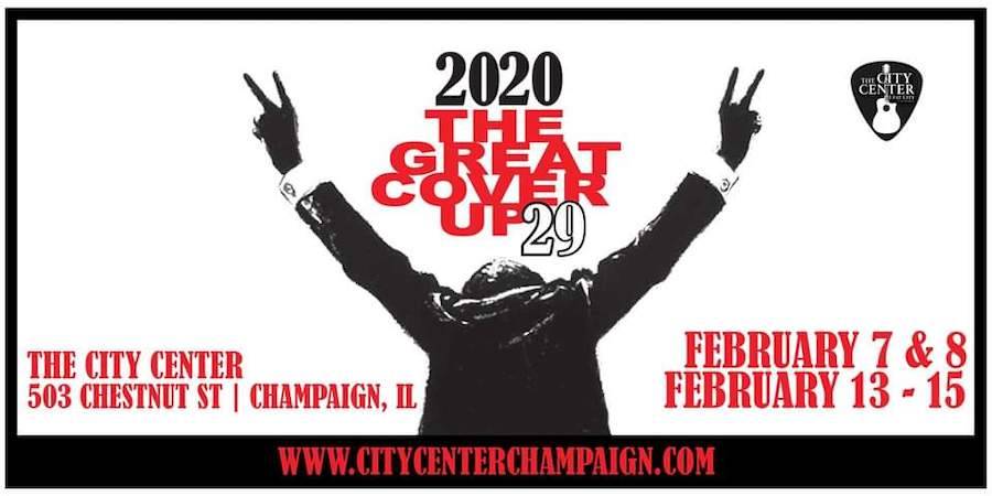 Image: This image announces the 29th annual The Great Cover Up. A black-and-white picture of President Richard Nixon, back turned holding up two peace signs, is surrounded by red lettering, superimposed on a white background. Image from the Facebook event.