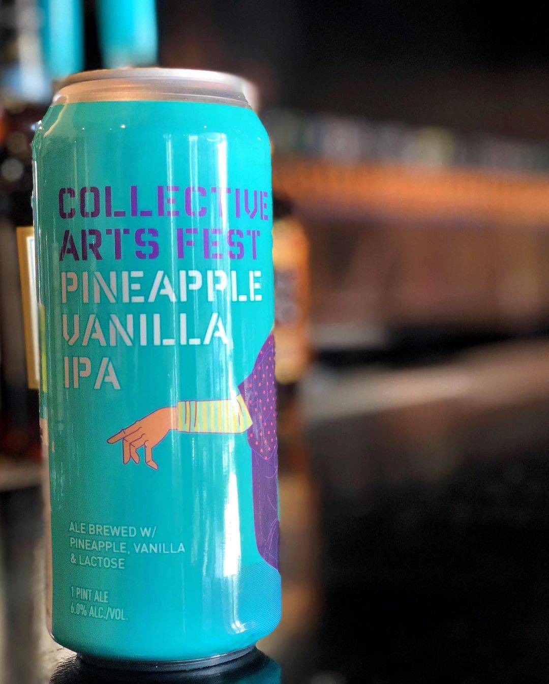 A close up of a pineapple vanilla IPA. Photo by Collective Pour.