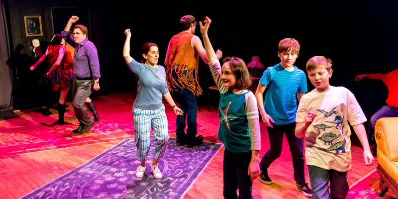 Image: Group dance scene from Fun Home. Photo by Scott Wells. 