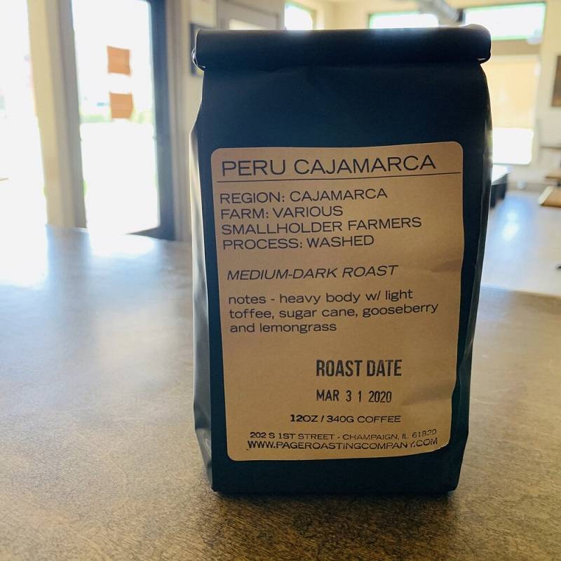 Peru Cajamarca coffee for sale through the Page Roasting Company website. Photo by Erin Erdman.