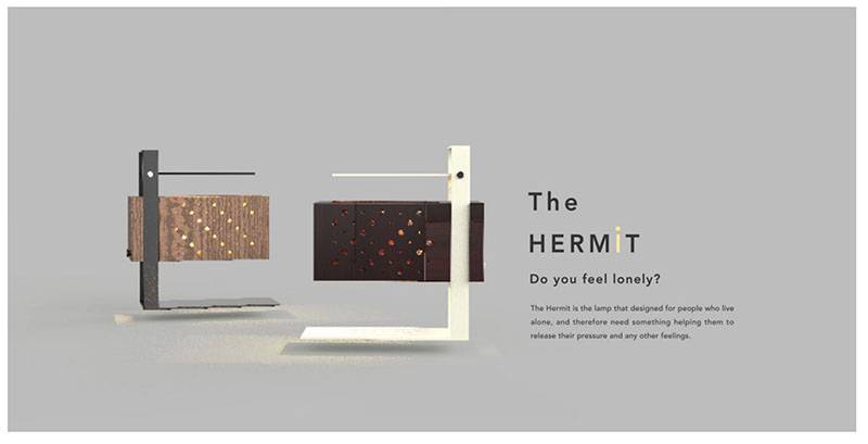 Image: The Hermit, lamp design, by Ningyu Yu. Image from website.