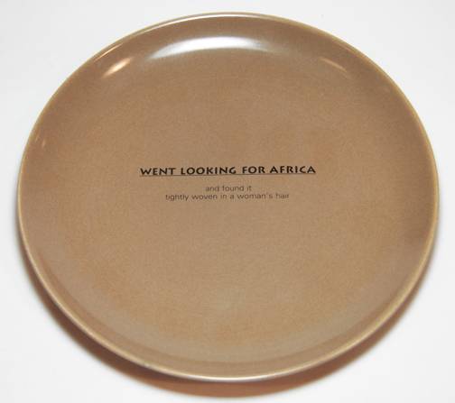 IMAGE: A beige plate sits on a white backdrop. The words 