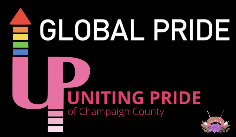 IMAGE: Global Pride graphic, predominantly black background with white overlaying text. Photo from UP Center.