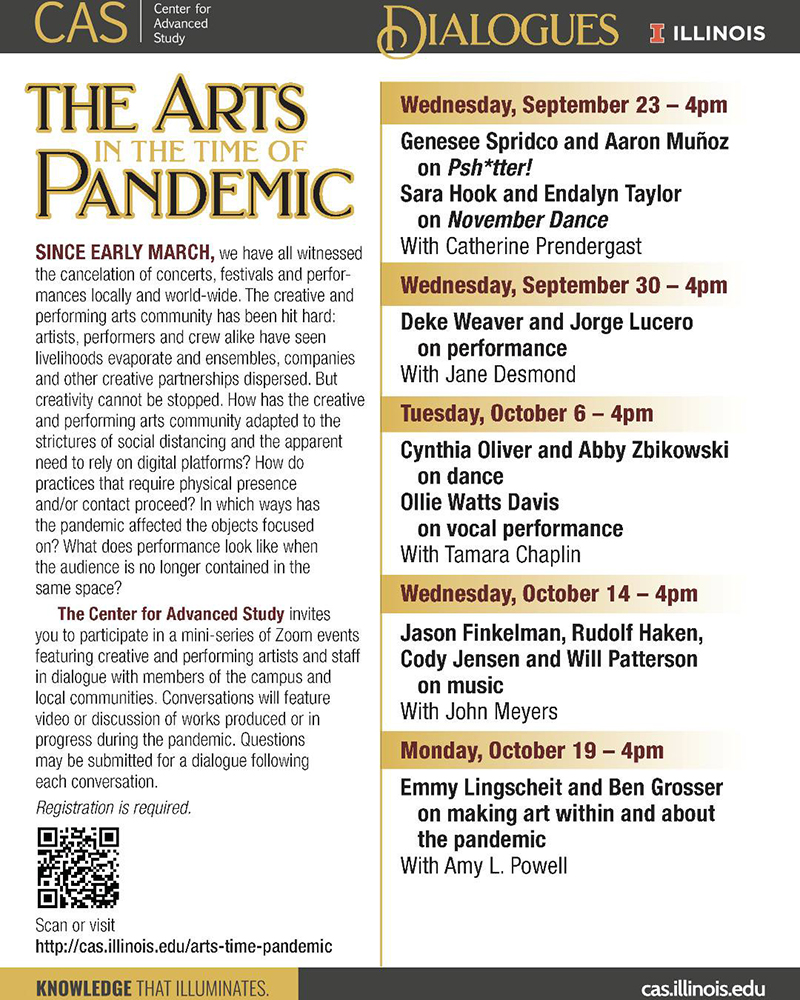 Illustrated schedule of The arts in the time of pandemic series. Image from Facebook