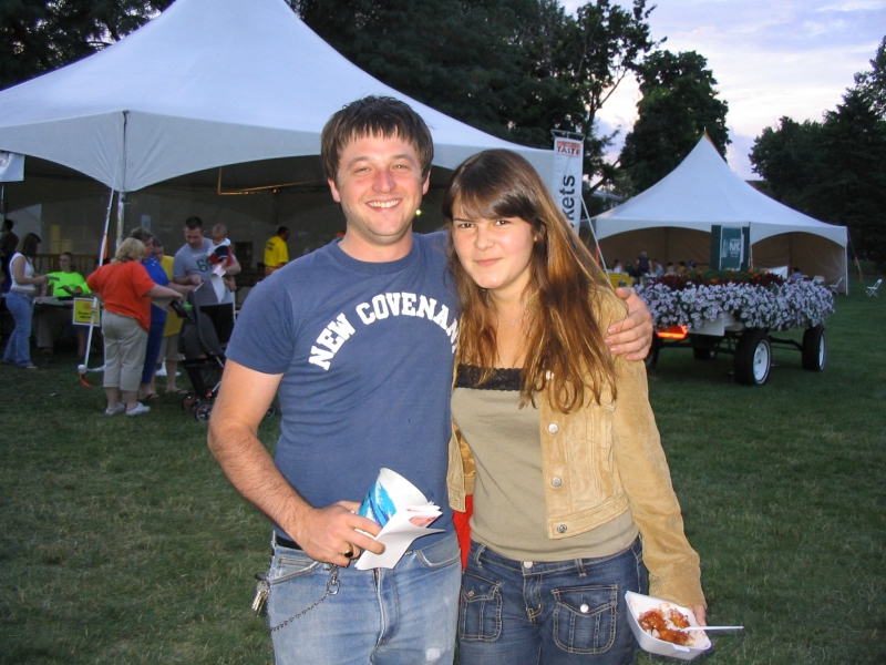 A picture of the author and his wife in 2004 at an outdoor event 