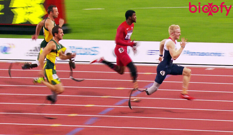British sprinter Jonnie Peacock wins gold at the 2012 Summer Paralympics. Photo by Netflix.