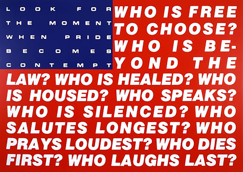 Barbara Kruger, Untitled (Questions), 1990/2018. Photo from MOCA website
