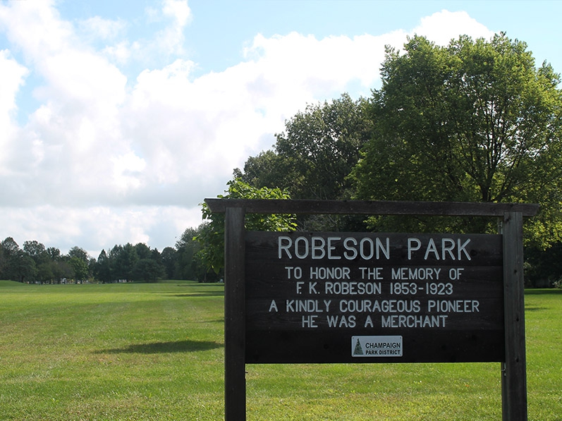 The Robeson Park sign 