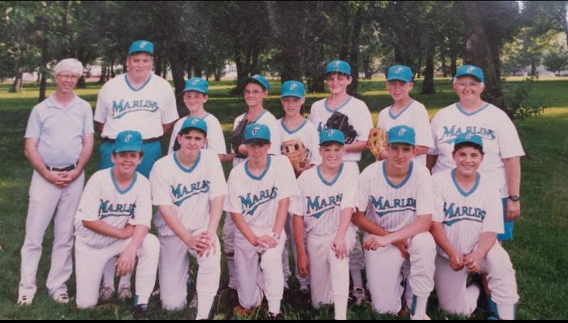 a youth baseball team in Florida Marlins jerseys from 1993