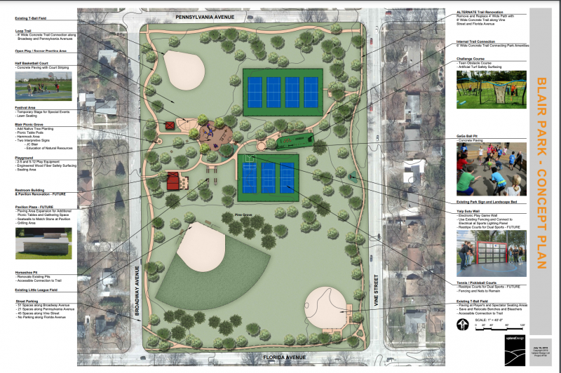 design plans and illustrations for the next phase of Blair Park 