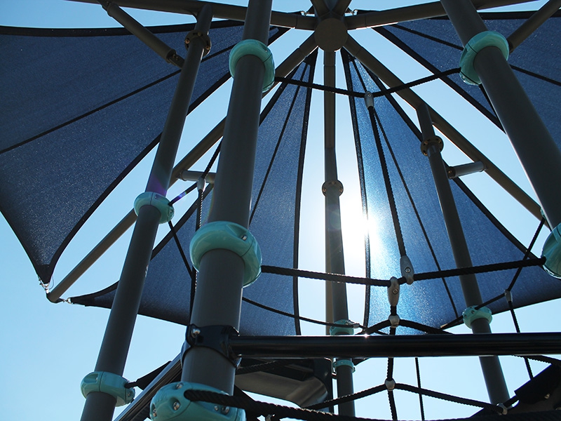 the canopy of a children's playground set 