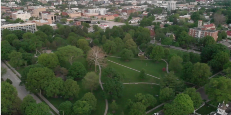 overhead view of west side park 