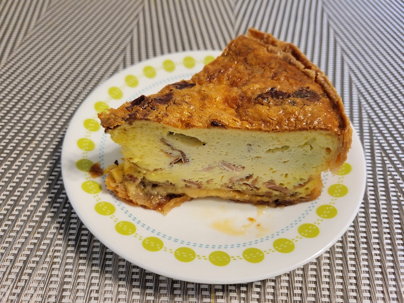 A quiche Lorraine on a small plate. Photo by Matthew Macomber.