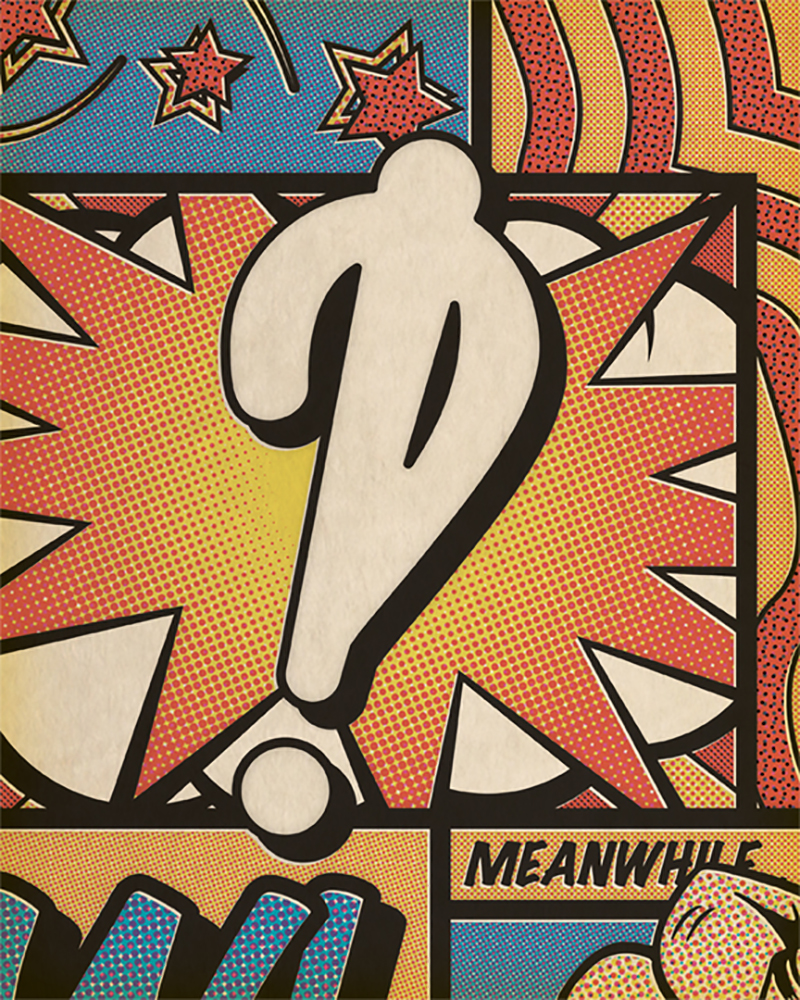 Justin Klett's illustrated Interrobang print in done in a pop art style.